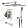 CASAINC 12 inch Wall Mounted Shower System with Bathtub Faucet and Hand Shower