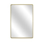 Tempered Glass Wall-Mounted Mirror with Gold Metal Frame