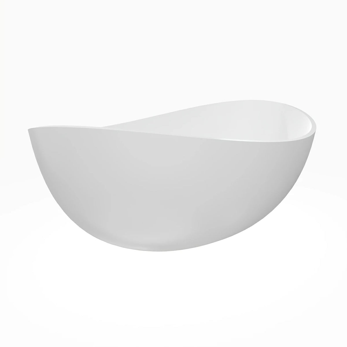70" Matte White Solid Surface Freestanding Soaking Bathtub