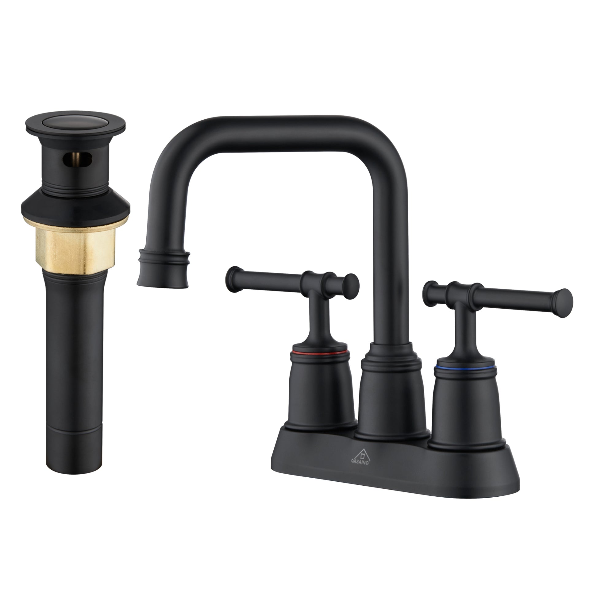 Casainc 4 Inch 2-Handle Centerset for Bathroom Sink Vanity Faucet 360° Swivel Spout