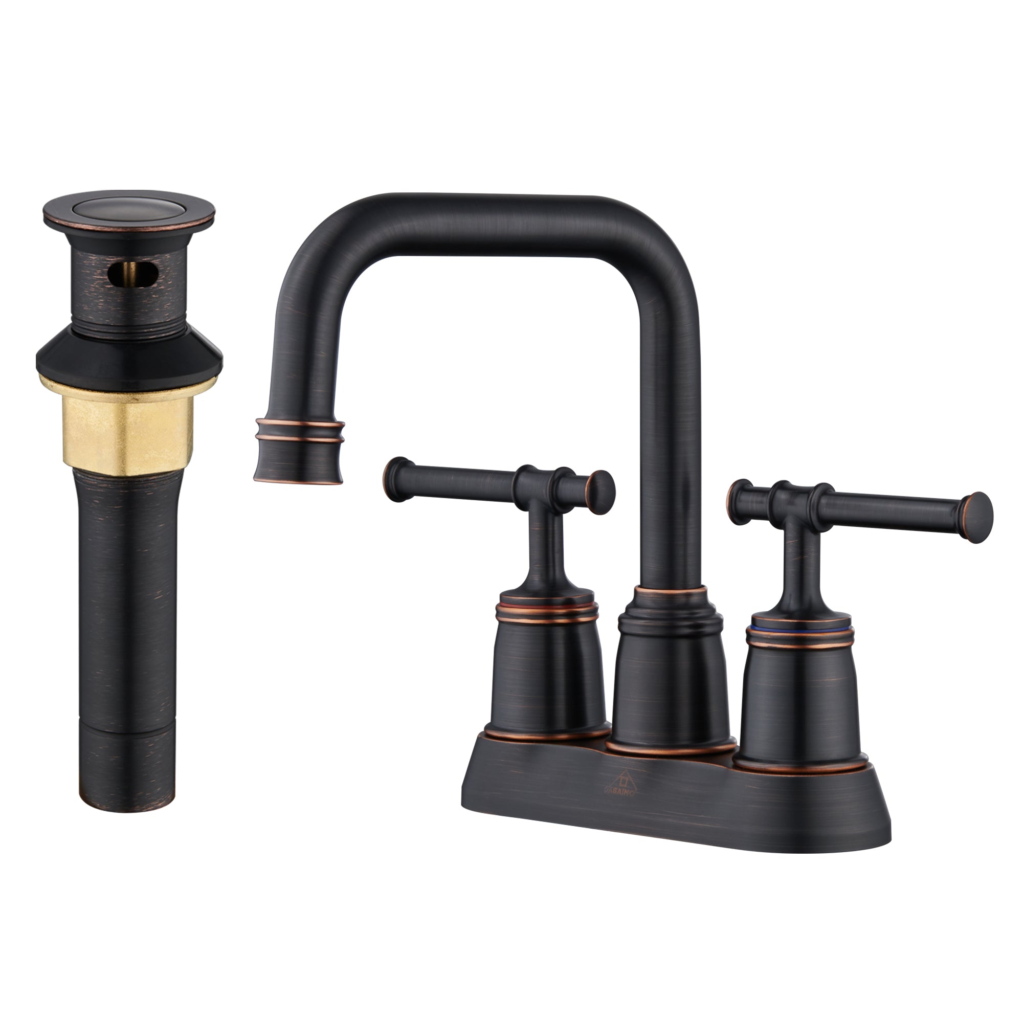 Casainc 4 Inch 2-Handle Centerset for Bathroom Sink Vanity Faucet 360° Swivel Spout