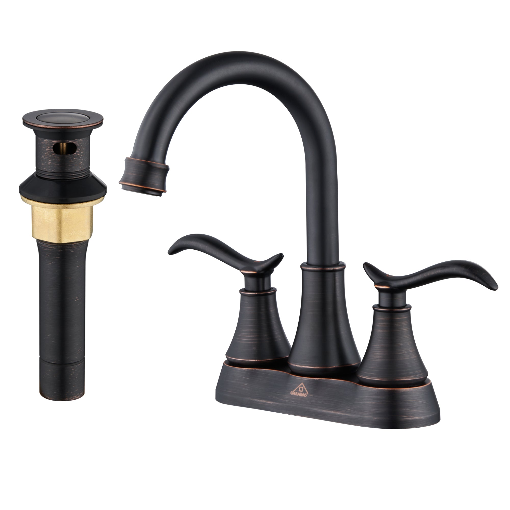 Casainc 2-Handle Centerset Bathroom Faucet for Bathroom Sink Vanity Faucet 360° Swivel Spout