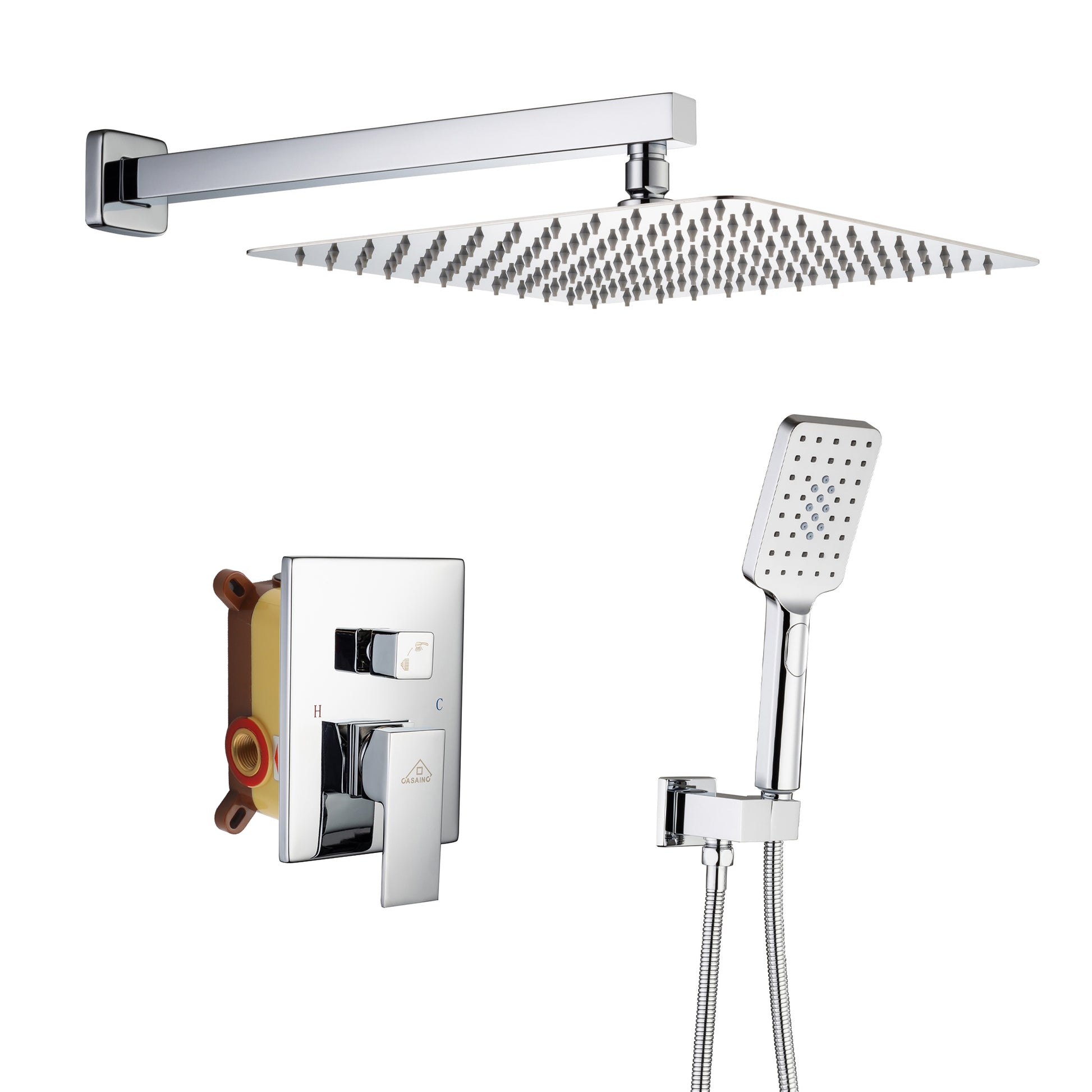 10"/12" Rain Shower Systems With Handheld & Pressure Balanced Valve