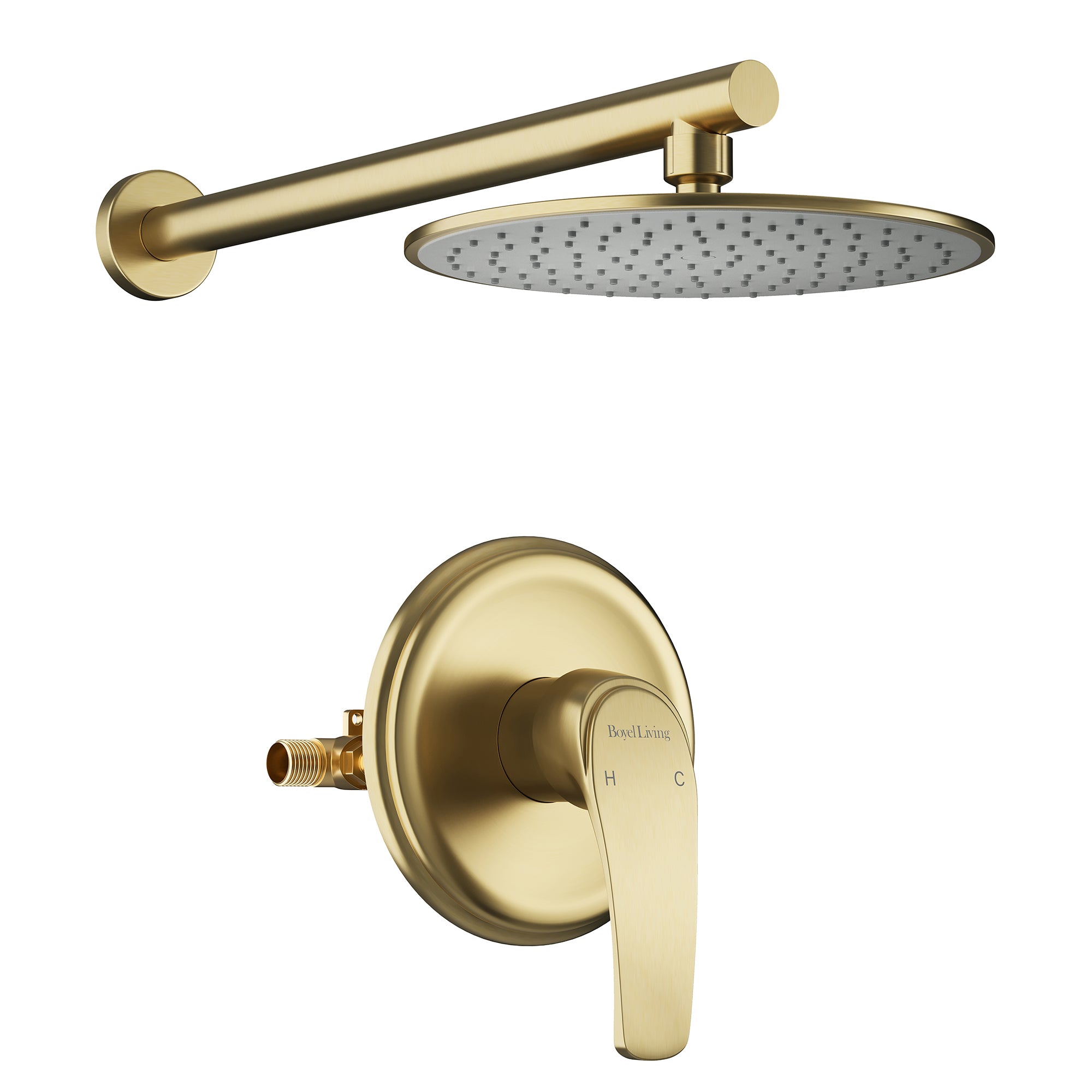 9" Wall Mounted Rain Shower System with Single Lever Handle & Pressure Balance Valve