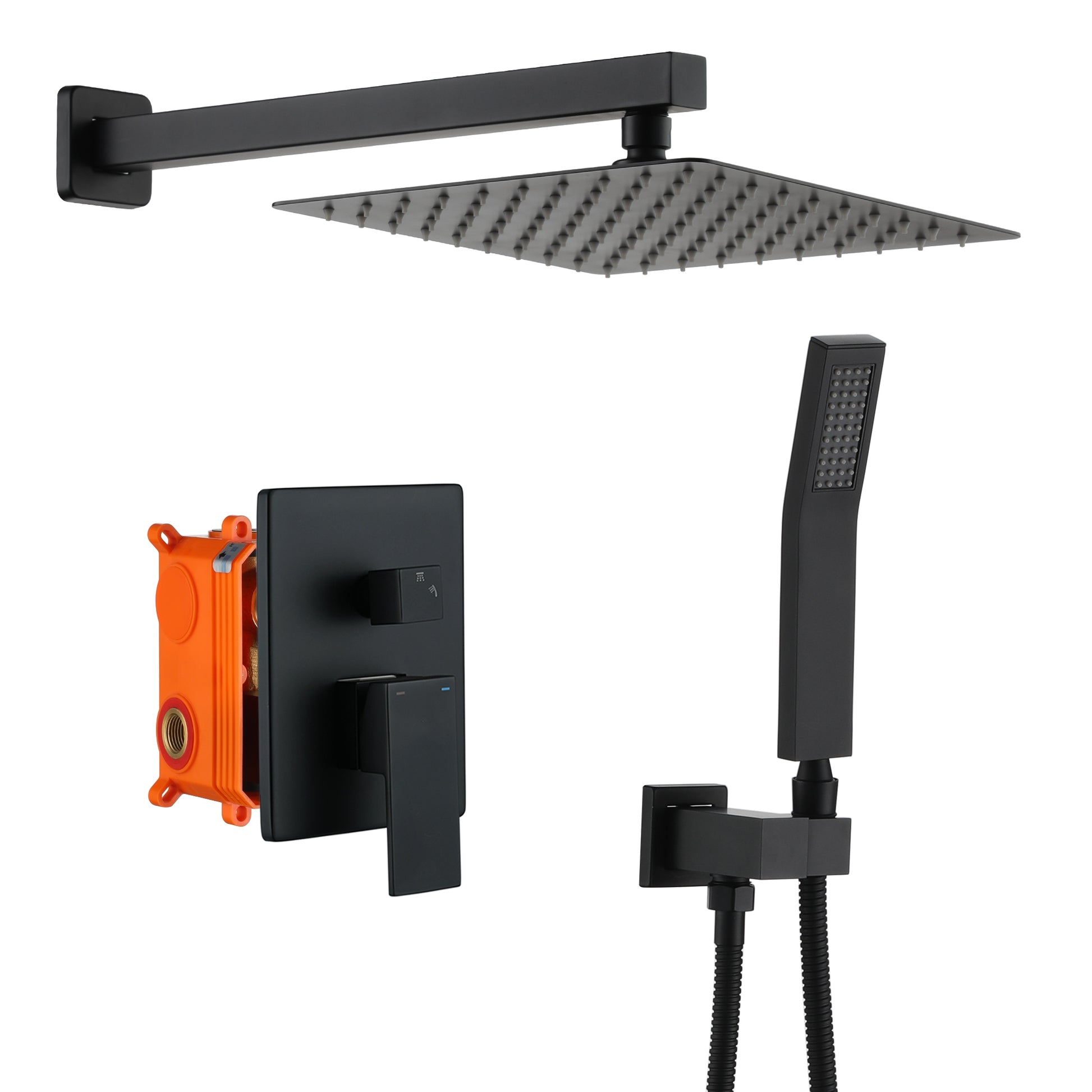 10-inch/12-inch Wall-Mounted Shower System with Hand Shower