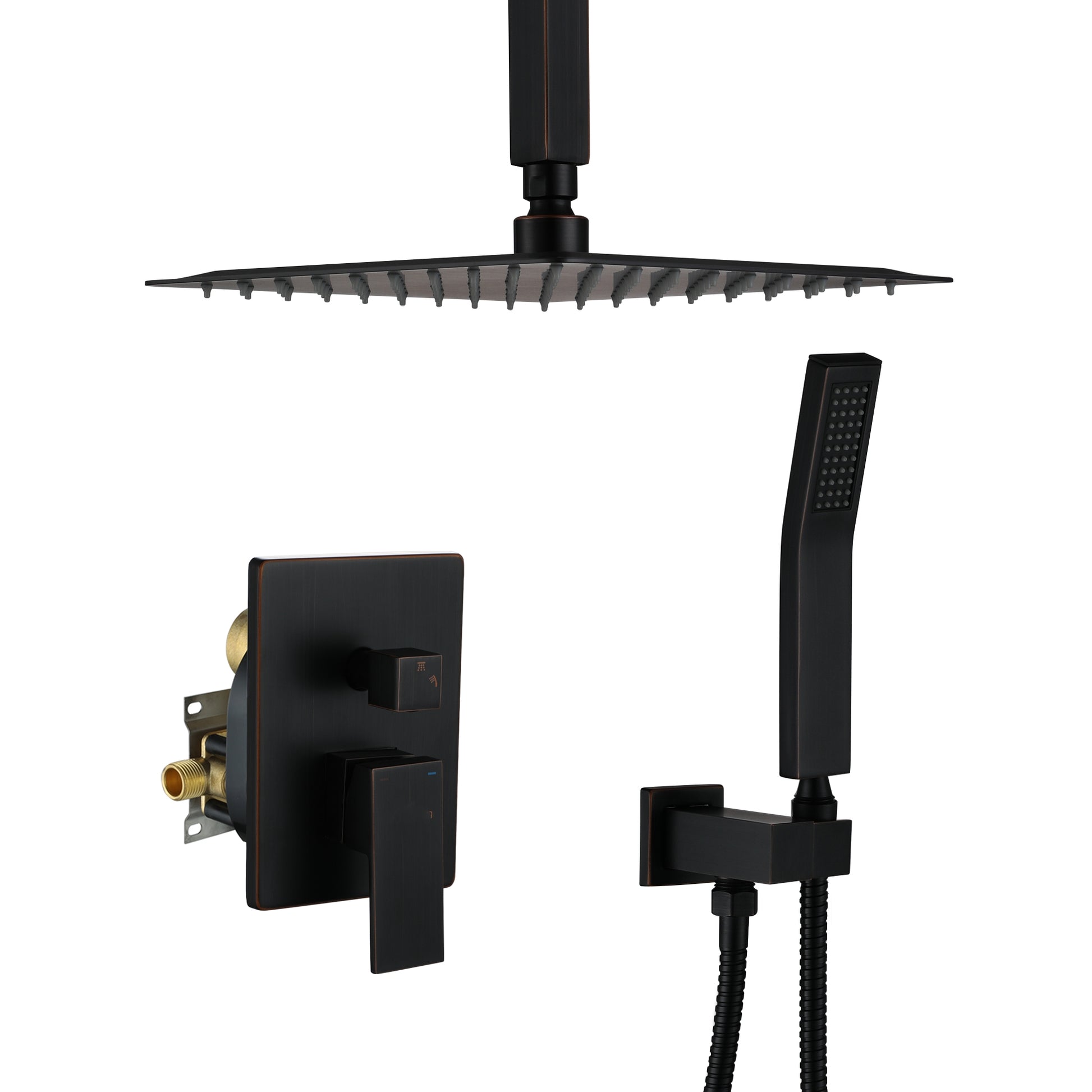 10-inch Ceiling-Mount 2-Function Shower System with Hand Shower