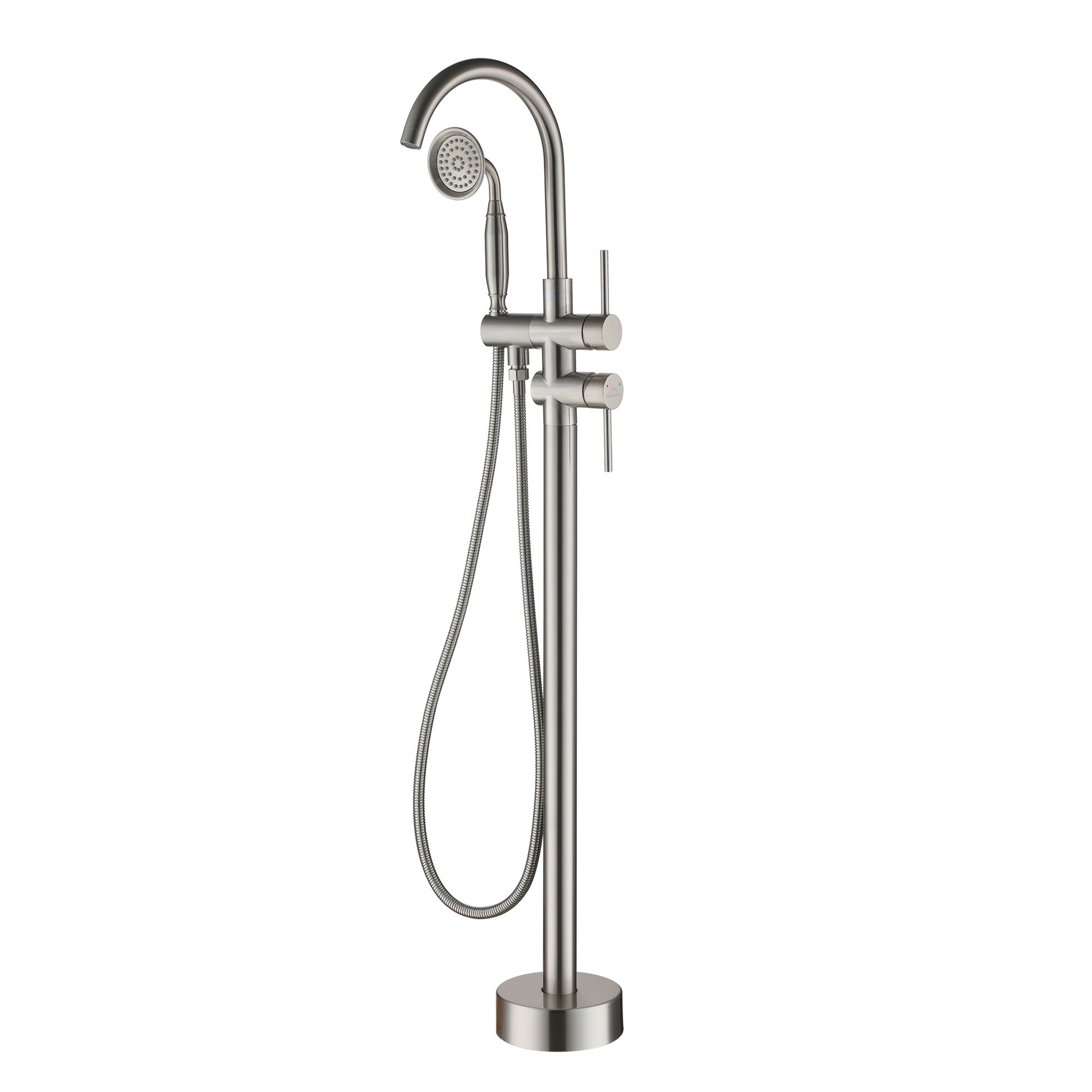 Freestanding Bathtub Faucet with Handheld Shower & Double Handles