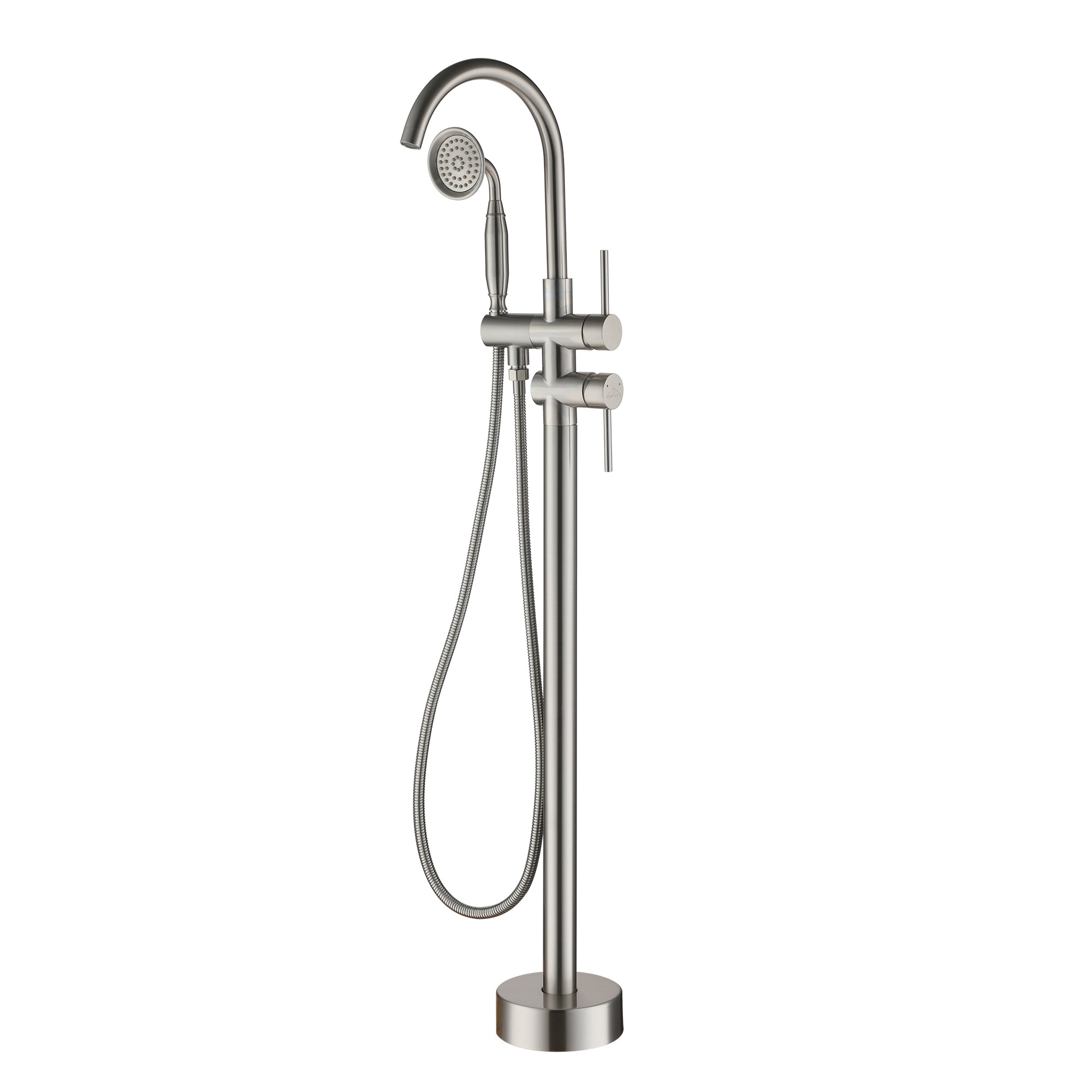 Freestanding Bathtub Faucet with Handheld Shower & Double Handles