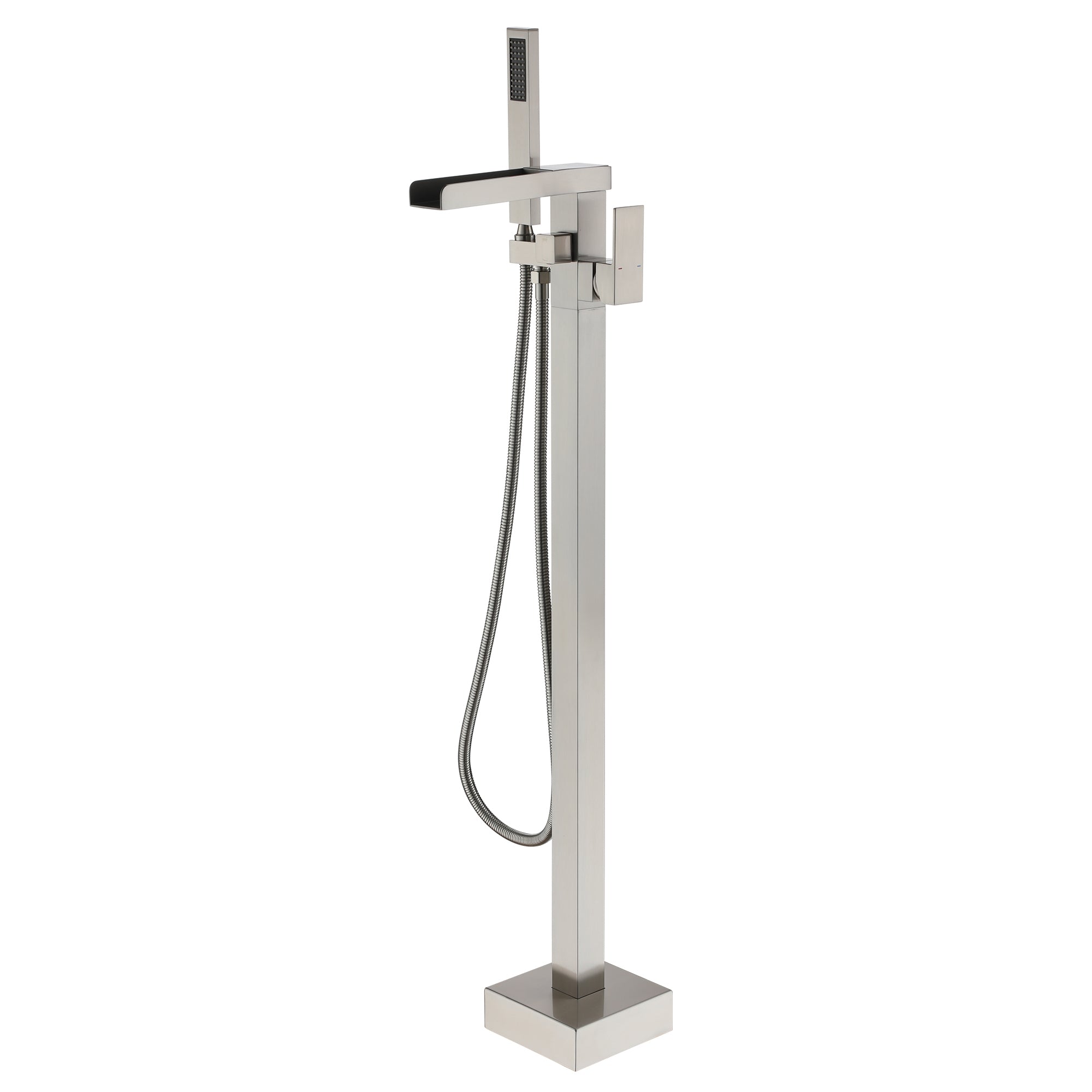 Single-Handle Freestanding Waterfall Bathtub Faucet with Handheld Shower
