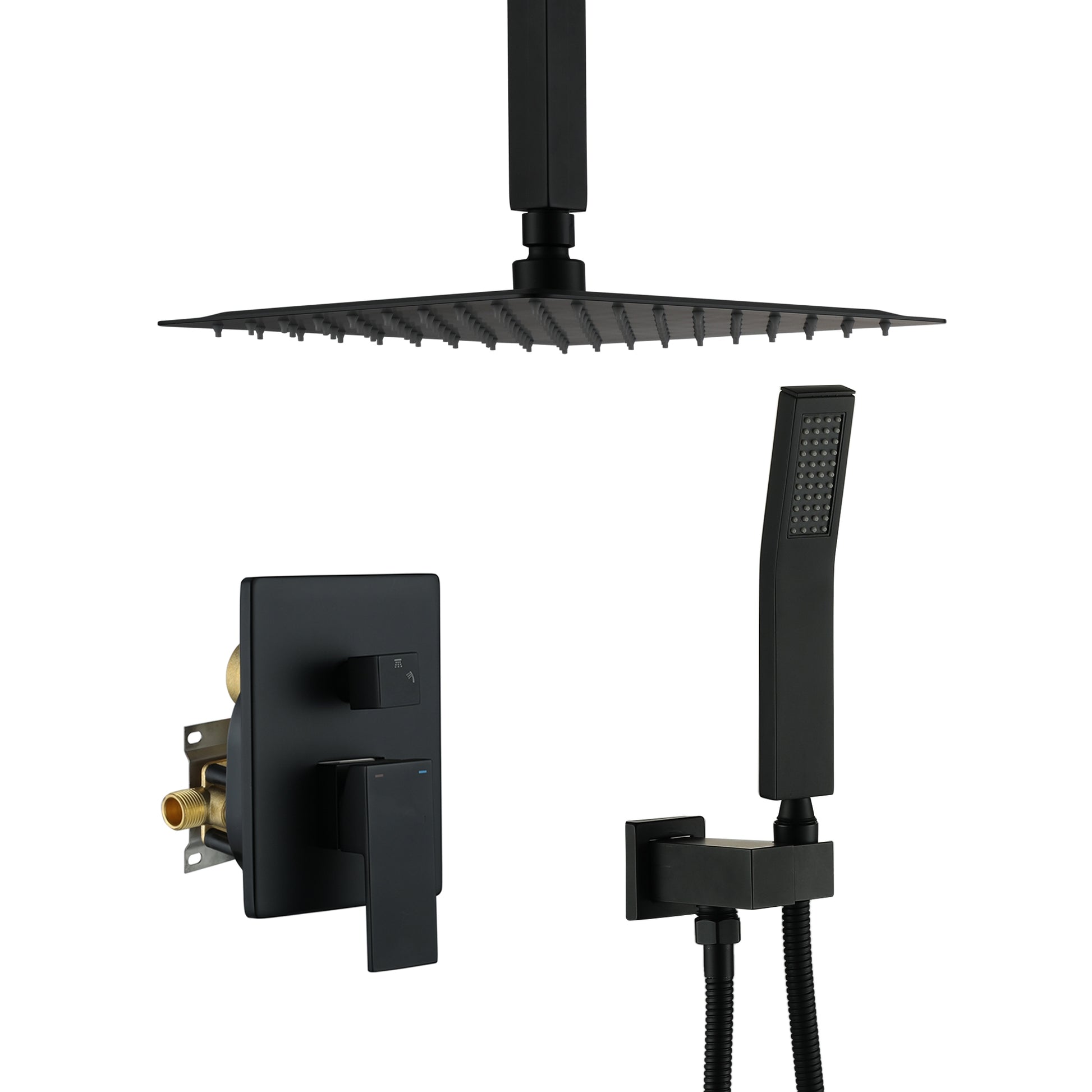 10" Ceiling-Mount 2-Function Shower System with Hand Shower