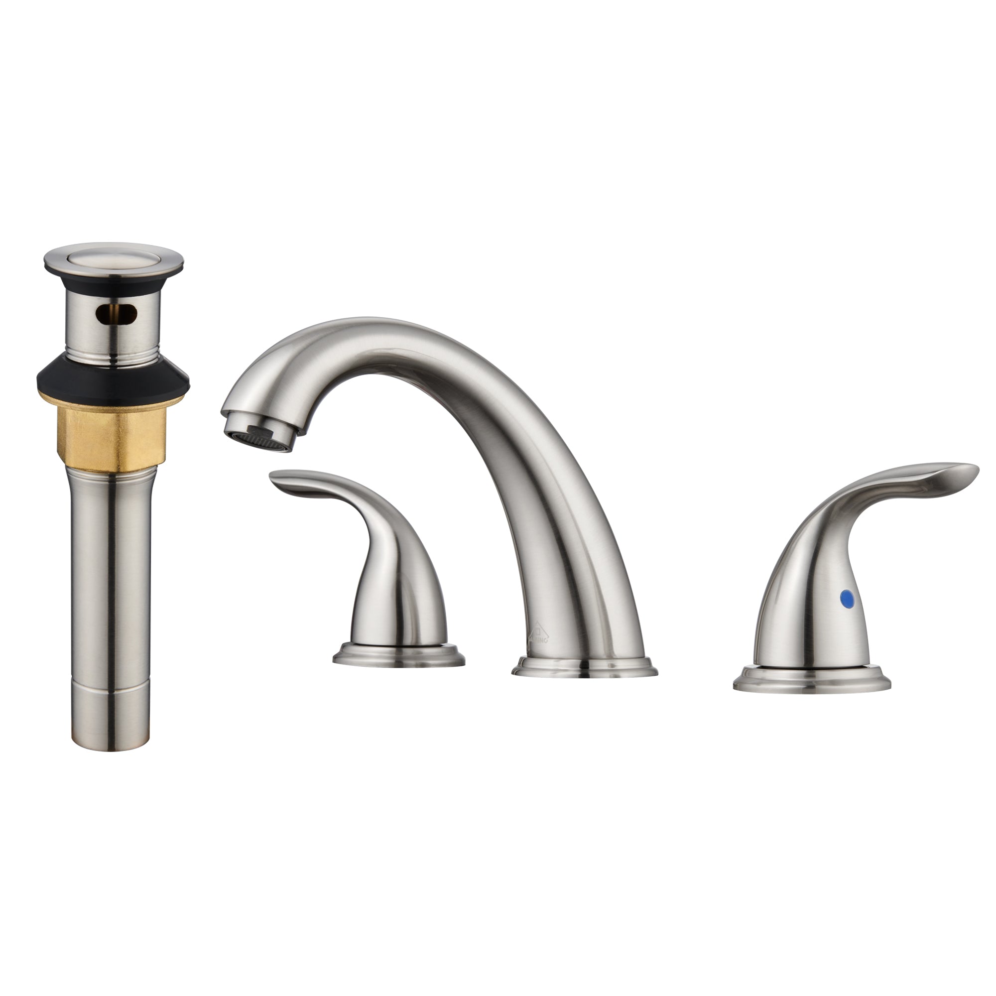 Casainc 4 Inch 2-Handle Bathroom Sink Faucet with Drain Assembly Matte Black/Brushed Nickel/Oil Rubbed Bronz/Brushed Gold 