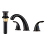 Casainc 4 Inch 2-Handle Bathroom Sink Faucet with Drain Assembly Matte Black/Brushed Nickel/Oil Rubbed Bronz/Brushed Gold 