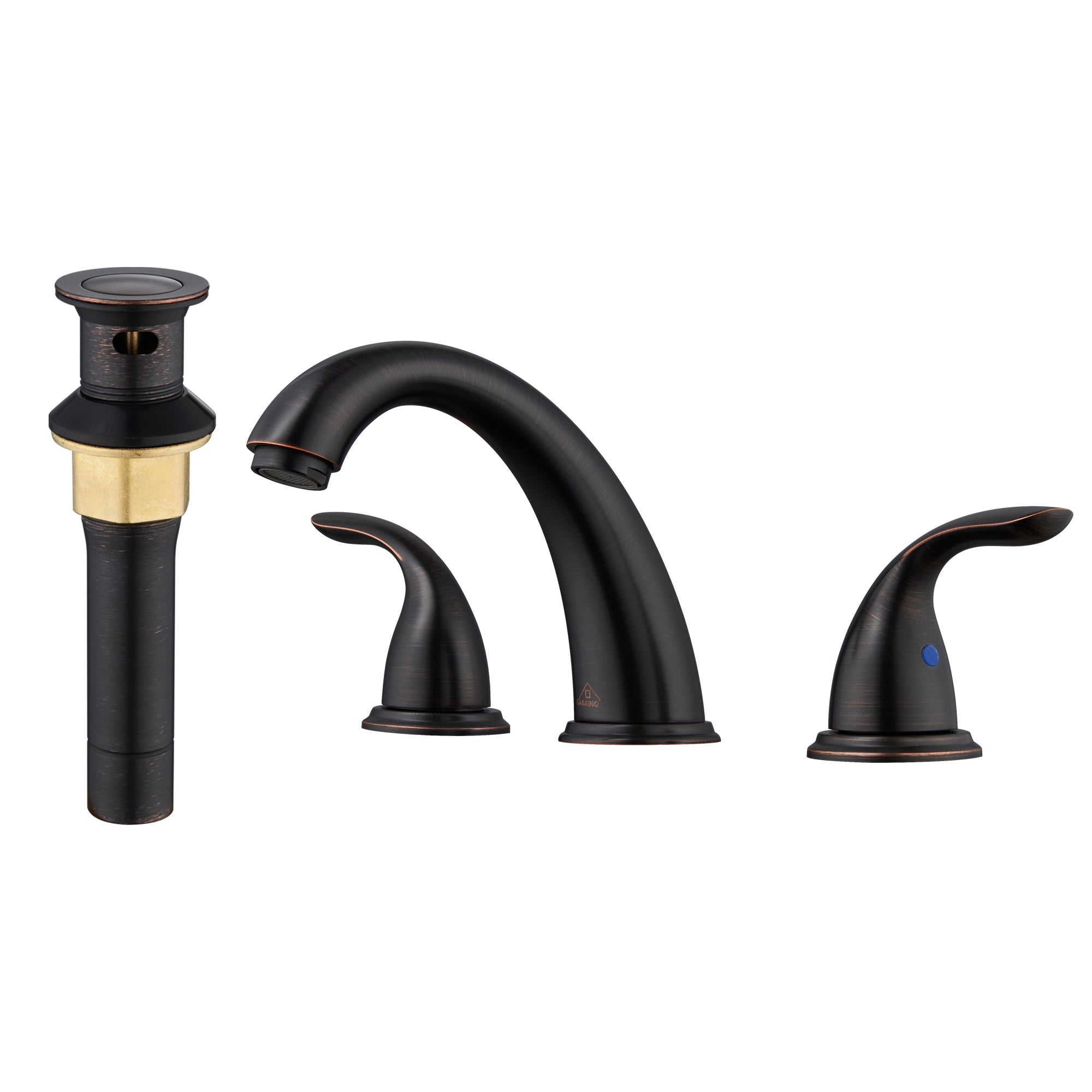 Casainc 4 Inch 2-Handle Bathroom Sink Faucet with Drain Assembly Matte Black/Brushed Nickel/Oil Rubbed Bronz/Brushed Gold 