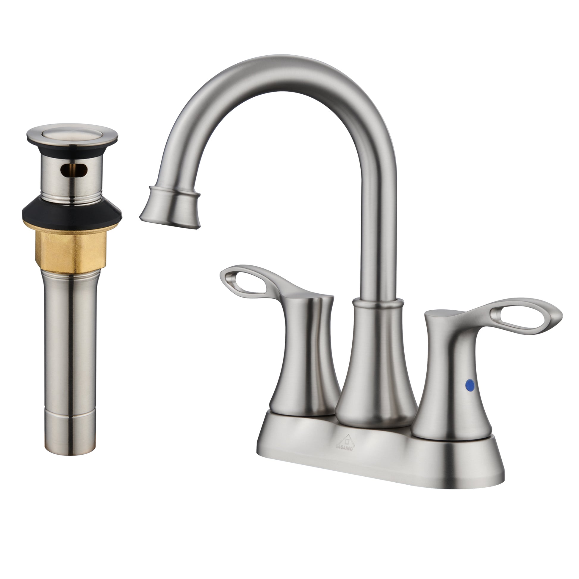 Casainc 4 Inch 2-Handle Centerset Bathroom Sink Faucet 360° Swivel Spout Vanity Faucet