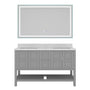 CASAINC Bathroom Vanity 60 x 22 x 35.4 with 1.2" Thickness Countertop & Backsplash, Bothe Side Rectangular Sink, 4 Soft Closing Doors, 2 Dove Tail Drawer Construction, Soft Close Drawer Hinges, Gray, White (With Mirror)