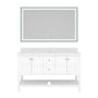 CASAINC Bathroom Vanity 60 x 22 x 35.4 with 1.2" Thickness Countertop & Backsplash, Bothe Side Rectangular Sink, 4 Soft Closing Doors, 2 Dove Tail Drawer Construction, Soft Close Drawer Hinges, Gray, White (With Mirror)