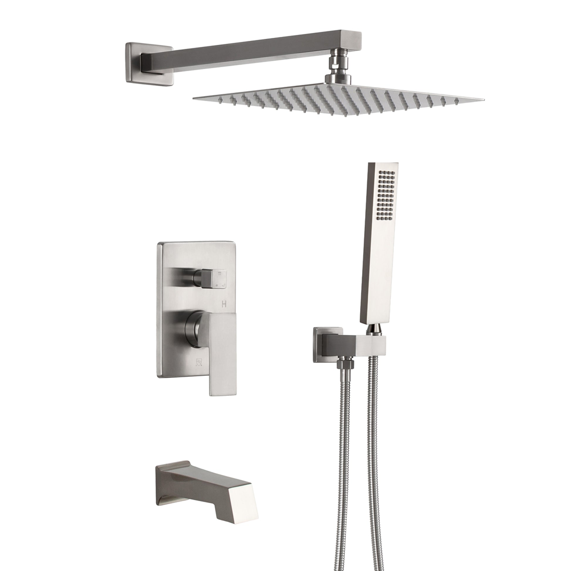 10" Three Function Pressure Balance Shower System with Valve Included