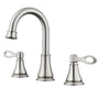 Casainc 8" Brass Bathroom Sink Faucet 3 Hole Gold Bathroom Faucet  2 Handle Gold Faucet for Bathroom Sink with Pop-up Drain Assembly Widespread Vanity Faucets