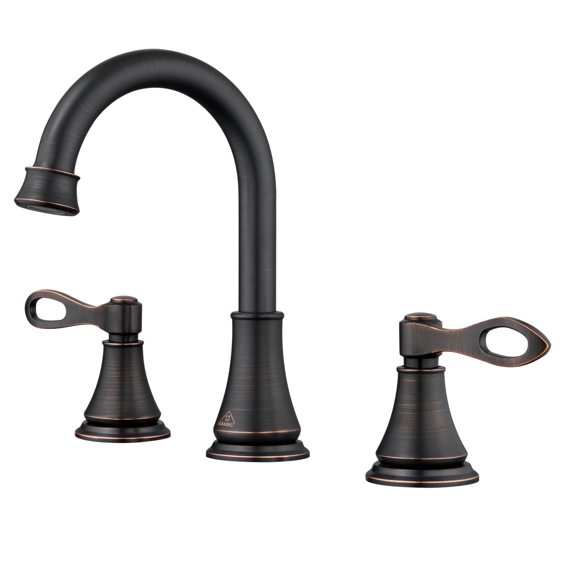 Casainc 8" Brass Bathroom Sink Faucet 3 Hole Gold Bathroom Faucet  2 Handle Gold Faucet for Bathroom Sink with Pop-up Drain Assembly Widespread Vanity Faucets