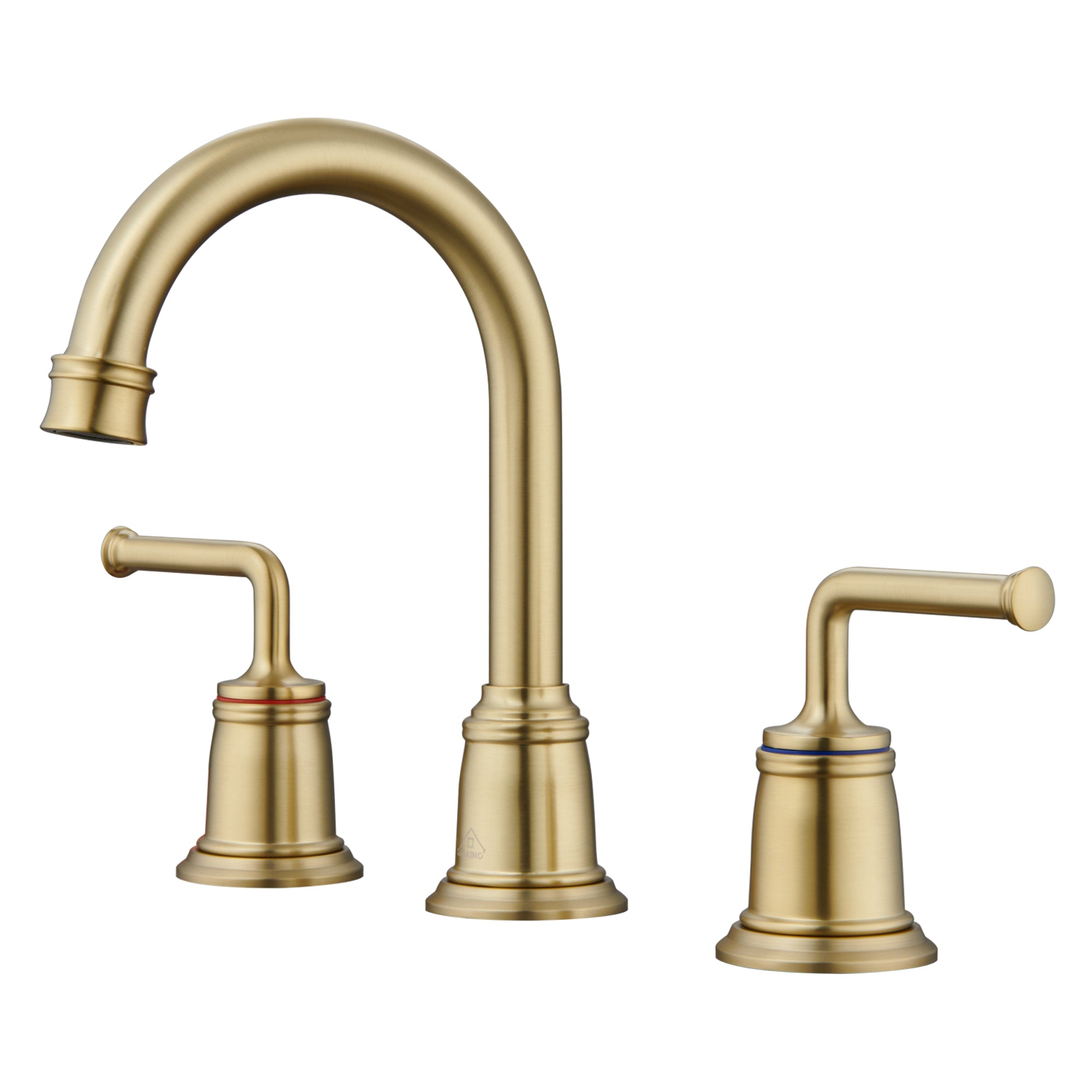 Casainc 8" Brass Bathroom Sink Faucet 2 Handle 3 Hole Gold Bathroom Faucet for Bathroom Sink with Pop-up Drain Assembly Widespread Vanity Faucets