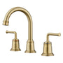 Casainc 8" Brass Bathroom Sink Faucet 2 Handle 3 Hole Gold Bathroom Faucet for Bathroom Sink with Pop-up Drain Assembly Widespread Vanity Faucets