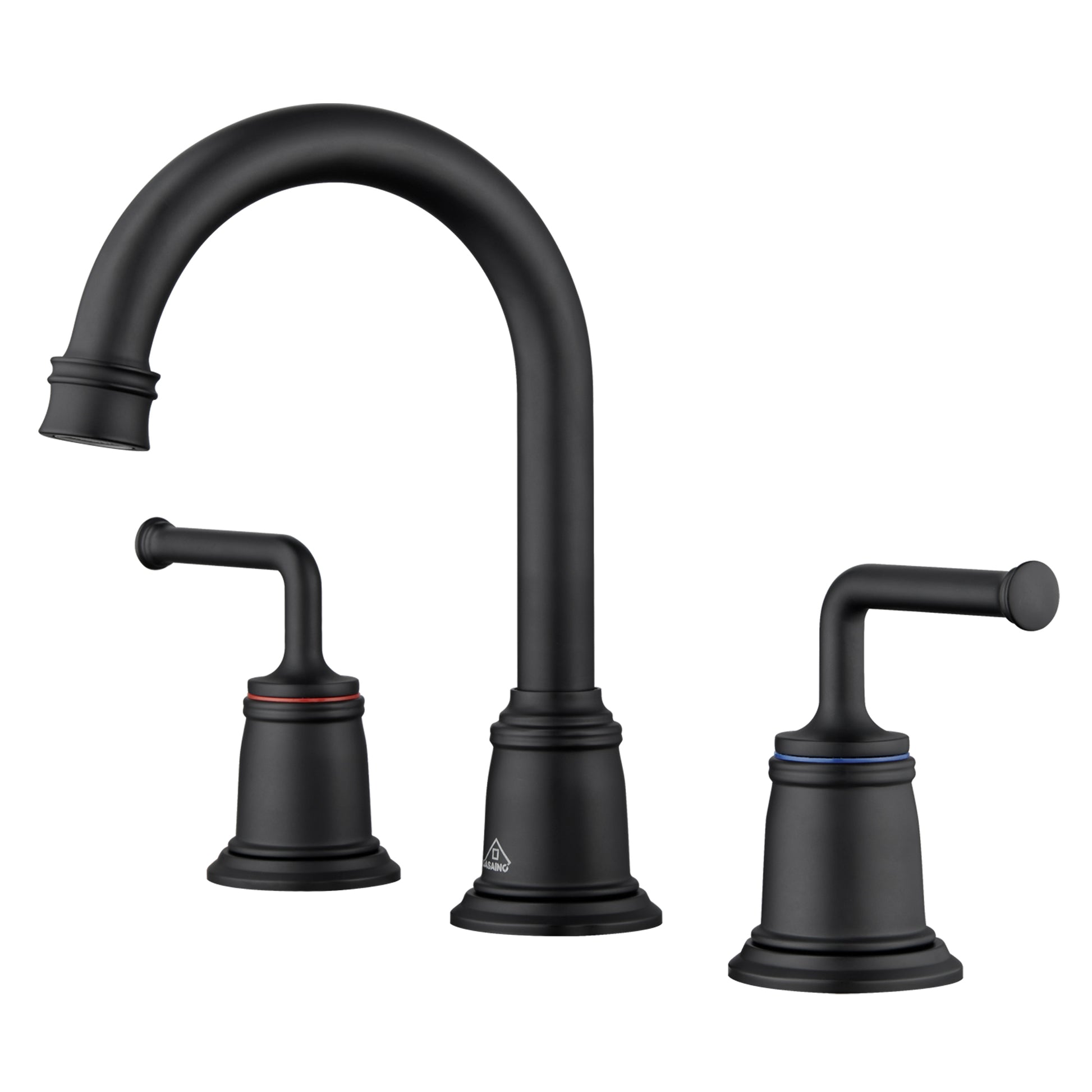 Casainc 8" Brass Bathroom Sink Faucet 2 Handle 3 Hole Gold Bathroom Faucet for Bathroom Sink with Pop-up Drain Assembly Widespread Vanity Faucets