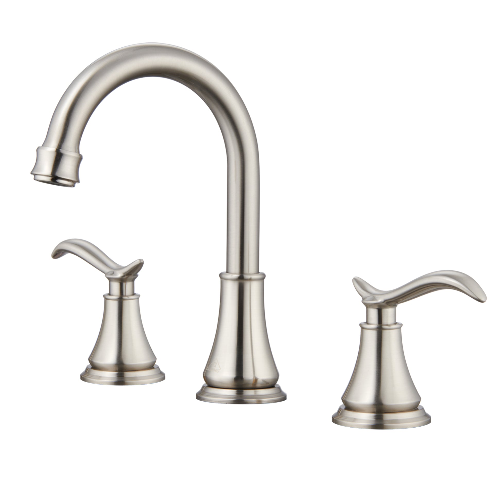 Casainc 8" Brass Bathroom Sink Faucet 2 Handle 3 Hole Gold Bathroom Faucet for Bathroom Sink with Pop-up Drain Assembly Widespread Vanity Faucets 360° Swivel Spout