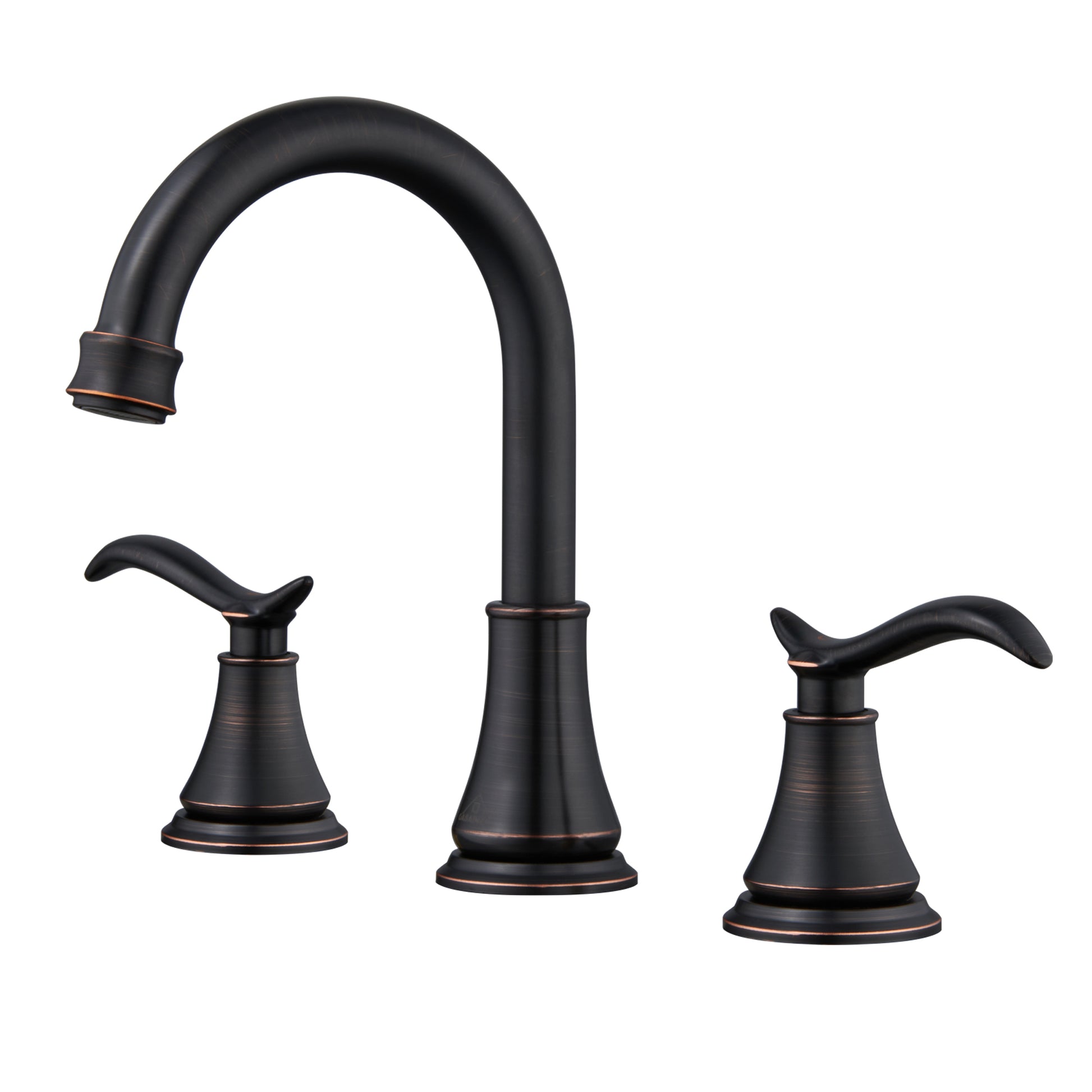 Casainc 8" Brass Bathroom Sink Faucet 2 Handle 3 Hole Gold Bathroom Faucet for Bathroom Sink with Pop-up Drain Assembly Widespread Vanity Faucets 360° Swivel Spout