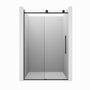 48"x76" Frameless Laminated Layer Glass Shower Door with Cushioned Single Slide Enclosure in Brushed Nickel/Chrome/Matte Black/Brushed Gold