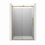 48"x76" Frameless Laminated Layer Glass Shower Door with Cushioned Single Slide Enclosure in Brushed Nickel/Chrome/Matte Black/Brushed Gold