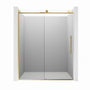 60"x76" Frameless Shower Door with Single Slide and Cushioned Enclosure in Chrome/Brushed Gold