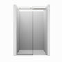 48"x76" Frameless Shower Door with Cushioned Single Slide in Brushed Nickel/Chromed/Matte Black/Brushed Gold, 0.39 inch SGCC-certified Tempered Shower Glass