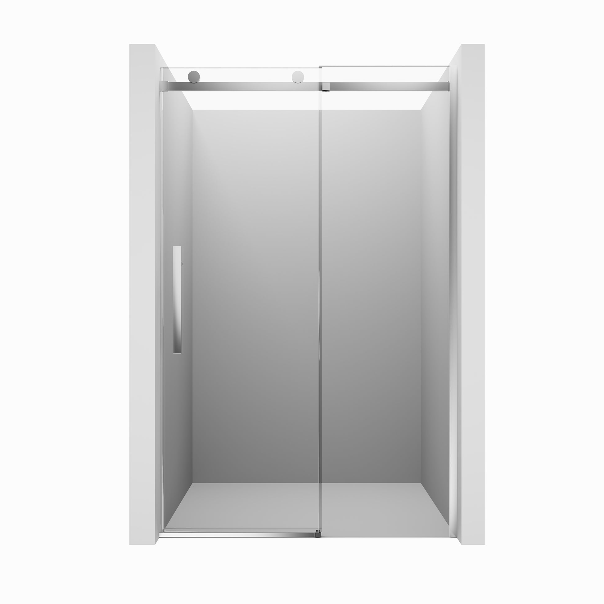48"x76" Frameless Shower Door with Cushioned Single Slide, SGCC-Certified Tempered Shower Glass Door in Matte Black/Chrome/Brushed Nickel/Brushed Gold