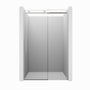 48"x76" Frameless Shower Door with Cushioned Single Slide, SGCC-Certified Tempered Shower Glass Door in Matte Black/Chrome/Brushed Nickel/Brushed Gold