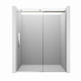 60"x76" Frameless Shower Door with Cushioned Single Slide, SGCC-Certified Tempered Shower Glass Door in Matte Black/Chrome/Brushed Nickel/Brushed Gold