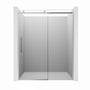 60"x76" Frameless Shower Door with Cushioned Single Slide, SGCC-Certified Tempered Shower Glass Door in Matte Black/Chrome/Brushed Nickel/Brushed Gold