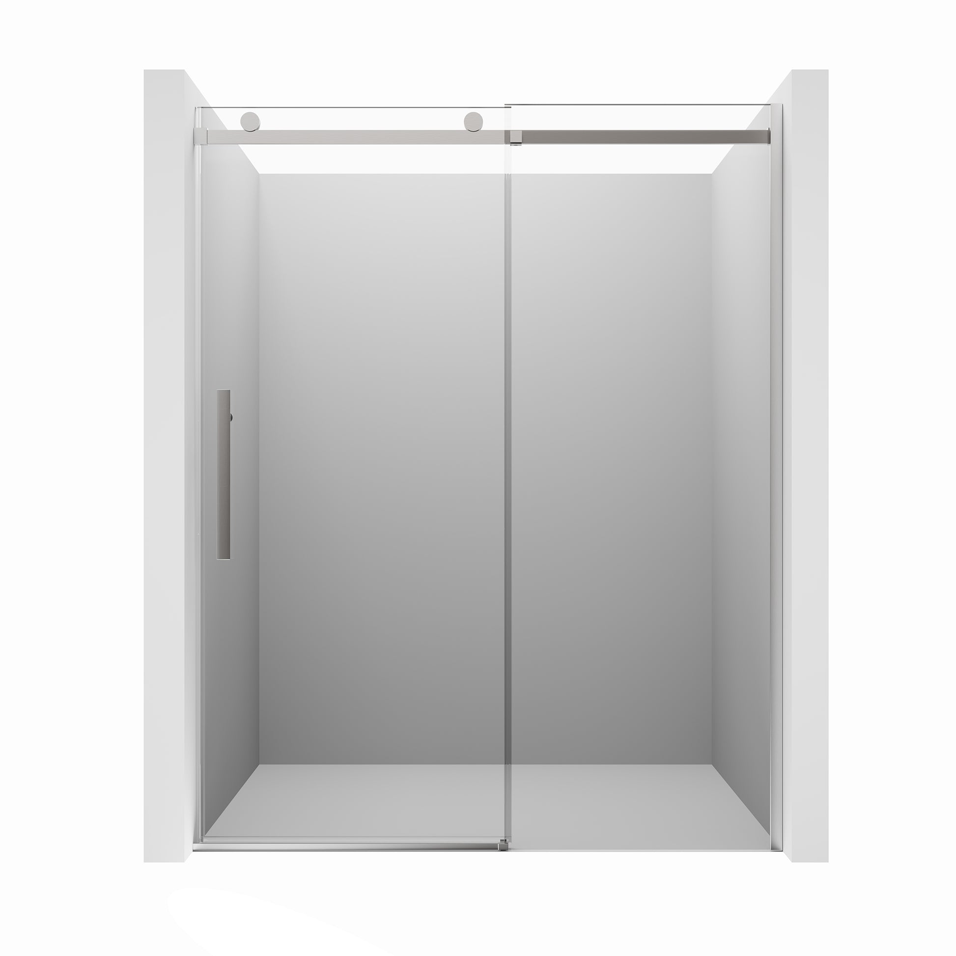60"x76" Frameless Shower Door with Cushioned Single Slide, SGCC-Certified Tempered Shower Glass Door in Matte Black/Chrome/Brushed Nickel/Brushed Gold