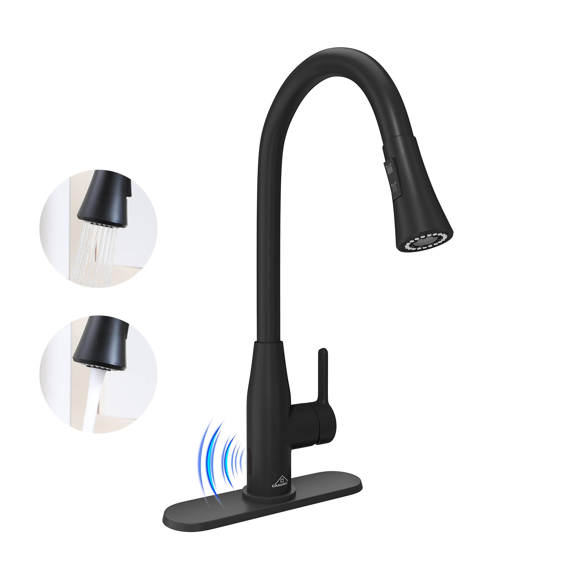 Touchless Kitchen Faucet with Dual Spray 360° Rotation and Pull Down Sprayer