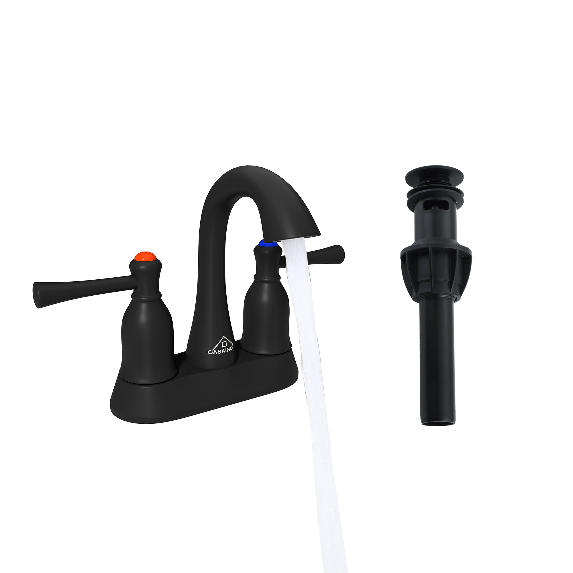 3-Hole 8-Inch Bathroom Sink Faucet with Drainer