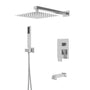 10" Three Function Pressure Balance Shower System with Valve Included