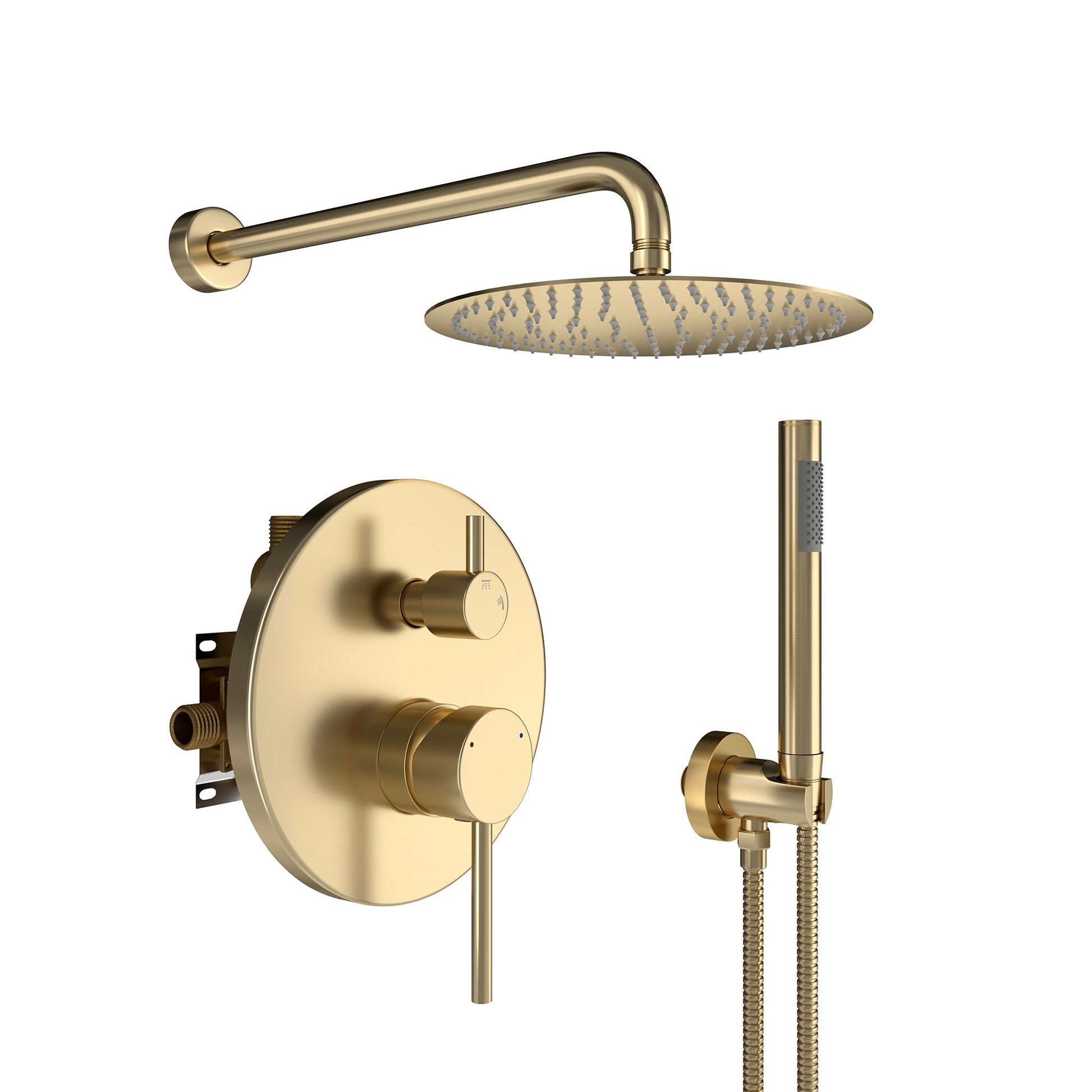 10-inch 2-Function Wall-Mounted Rain Shower System with Hand Shower