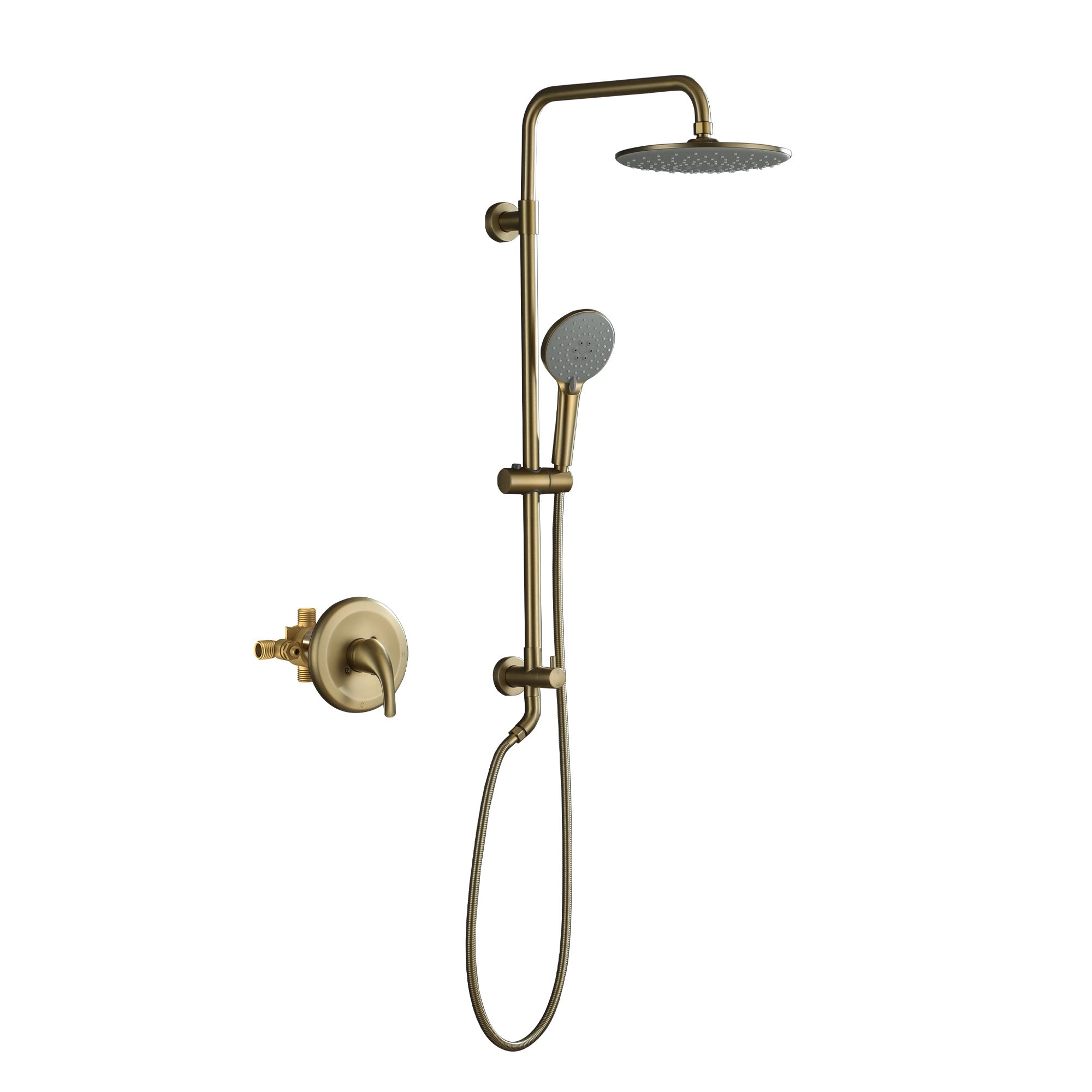 10" Exposed Shower System 3-Spray Patterns Shower Head System