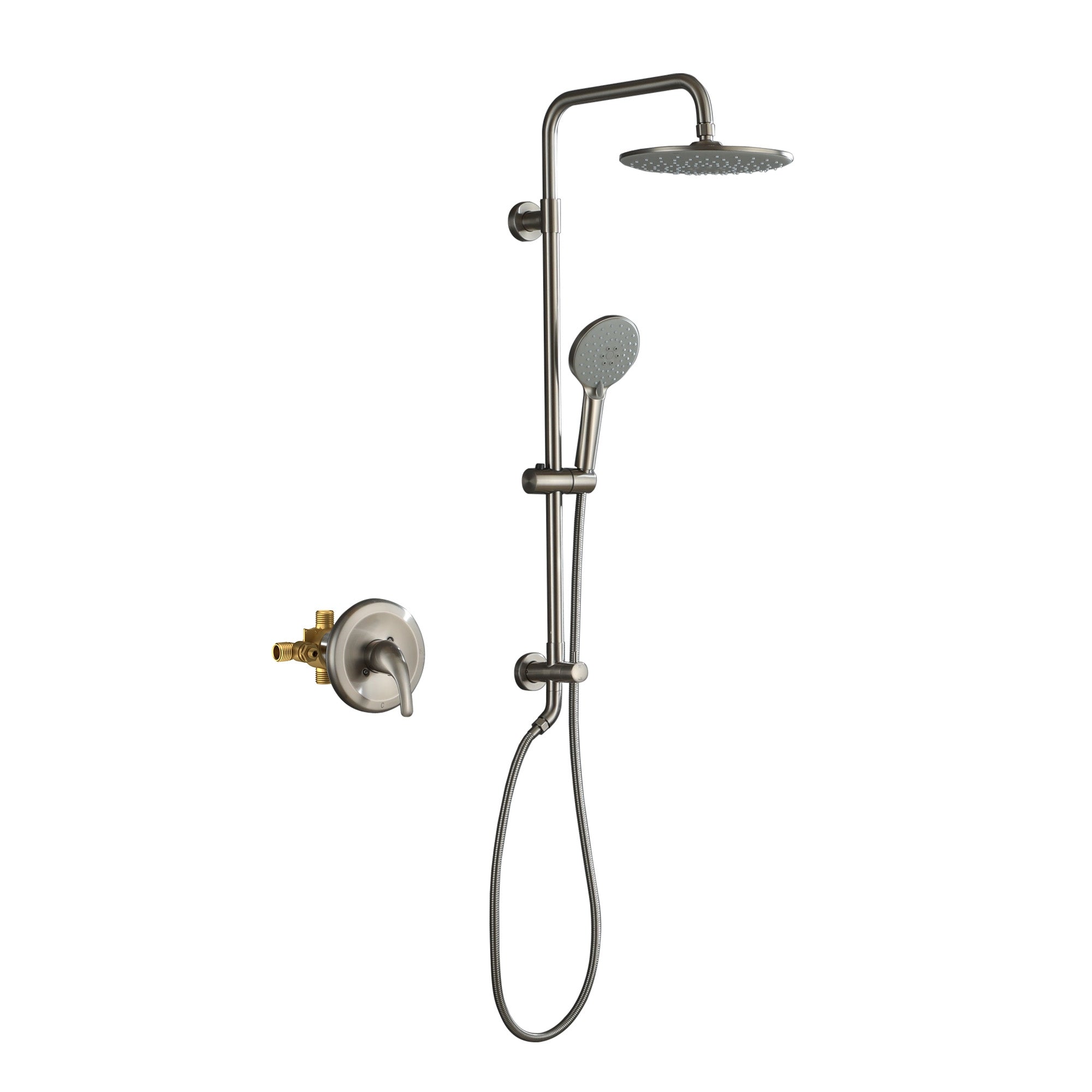 10" Exposed Shower System 3-Spray Patterns Shower Head System