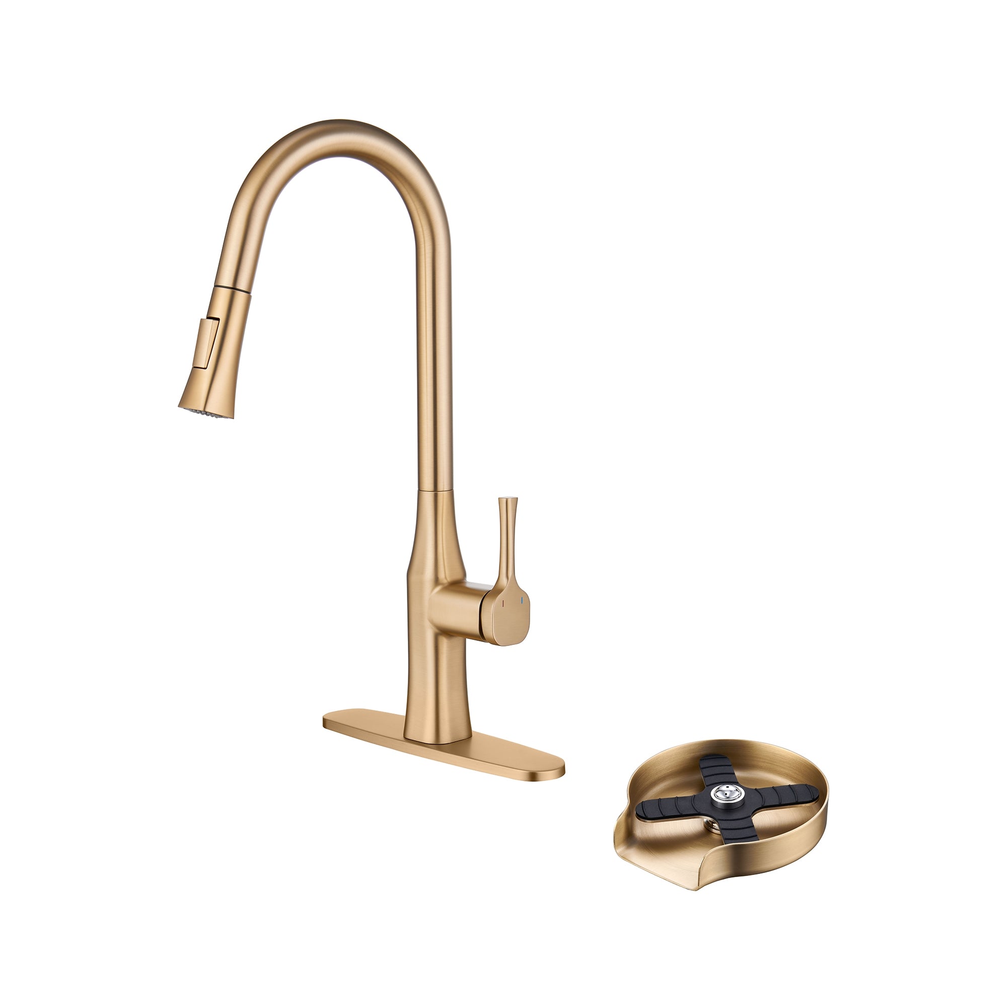 1.8GPM Single Handle Pull Down Kitchen Faucet with Cup Washer