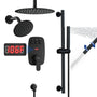 12-inch Ceiling-Mounted Dual Shower System with Slide Bar & Digital Display