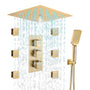 Thermostatic 4-Function LED Luxury Shower System with 12" Rainfall Showerhead