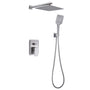 CASAINC 9.8" Square Wall-mounted Rain Shower Faucet with Pressure Balanced Valve