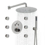 12" Round Rainfall Shower System with 6 Adjustable Body Jets
