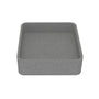15in Bathroom Concrete Square Vessel Sink with Drainer in Mottled Bluish Grey / Cold Concrete Grey / Taupe Clay