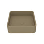 15in Bathroom Concrete Square Vessel Sink with Drainer in Mottled Bluish Grey / Cold Concrete Grey / Taupe Clay
